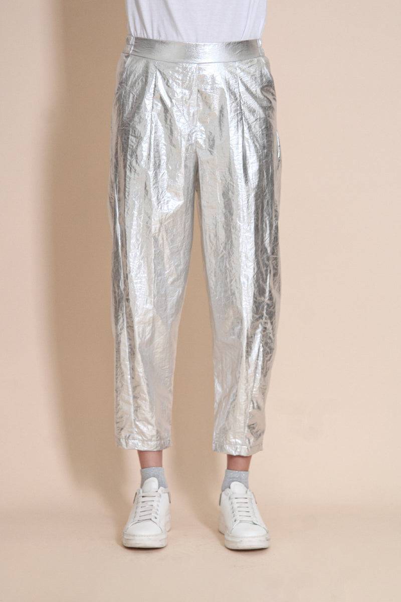 Le Streghe PANTALONE ARGENTO Vendita Calda