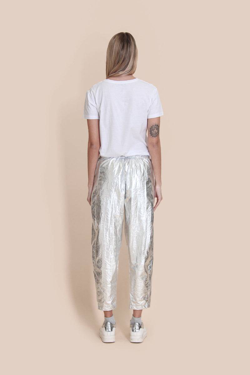 Le Streghe PANTALONE ARGENTO Vendita Calda