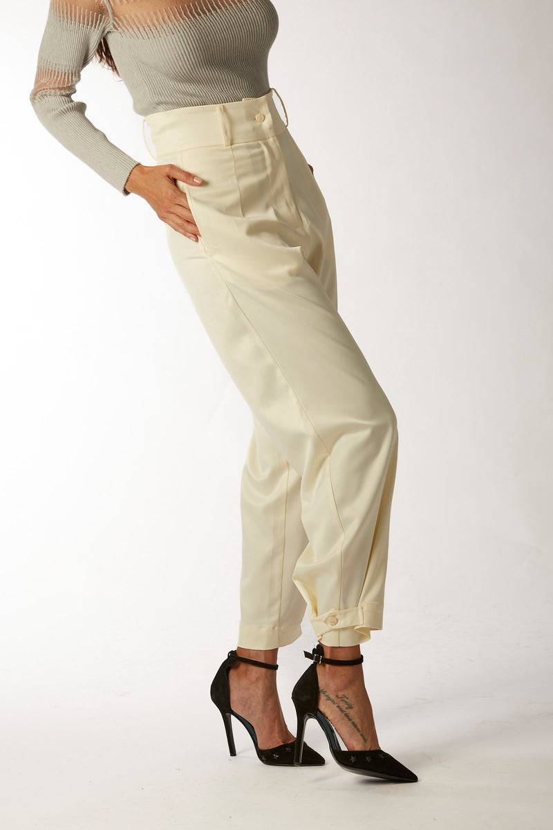 La Kore CITTA DEL CAPO pleate pants with bottom belt In Linea