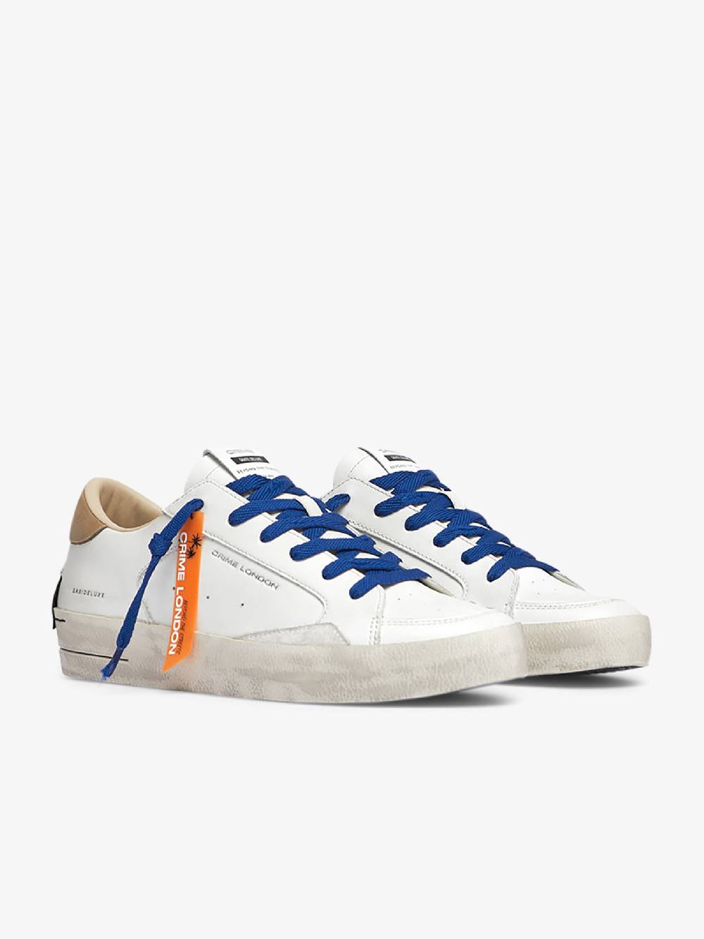CRIME LONDON Sneakers Sk8 Deluxe 18106AA6 uomo pelle bianco Qualità Garantita