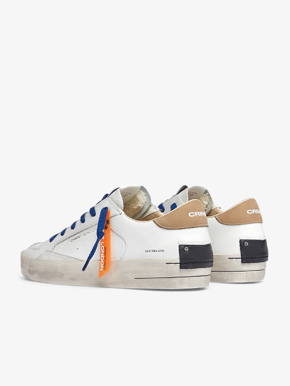 CRIME LONDON Sneakers Sk8 Deluxe 18106AA6 uomo pelle bianco Qualità Garantita