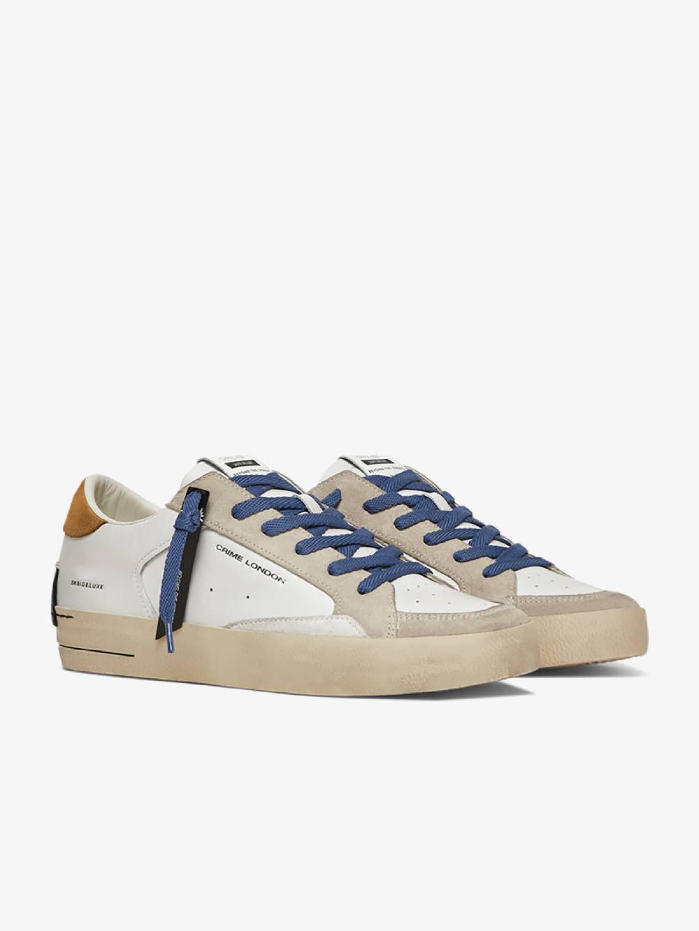 CRIME LONDON Sneakers Sk8 Deluxe 17103PP6 uomo pelle bianco Fino Al -60%