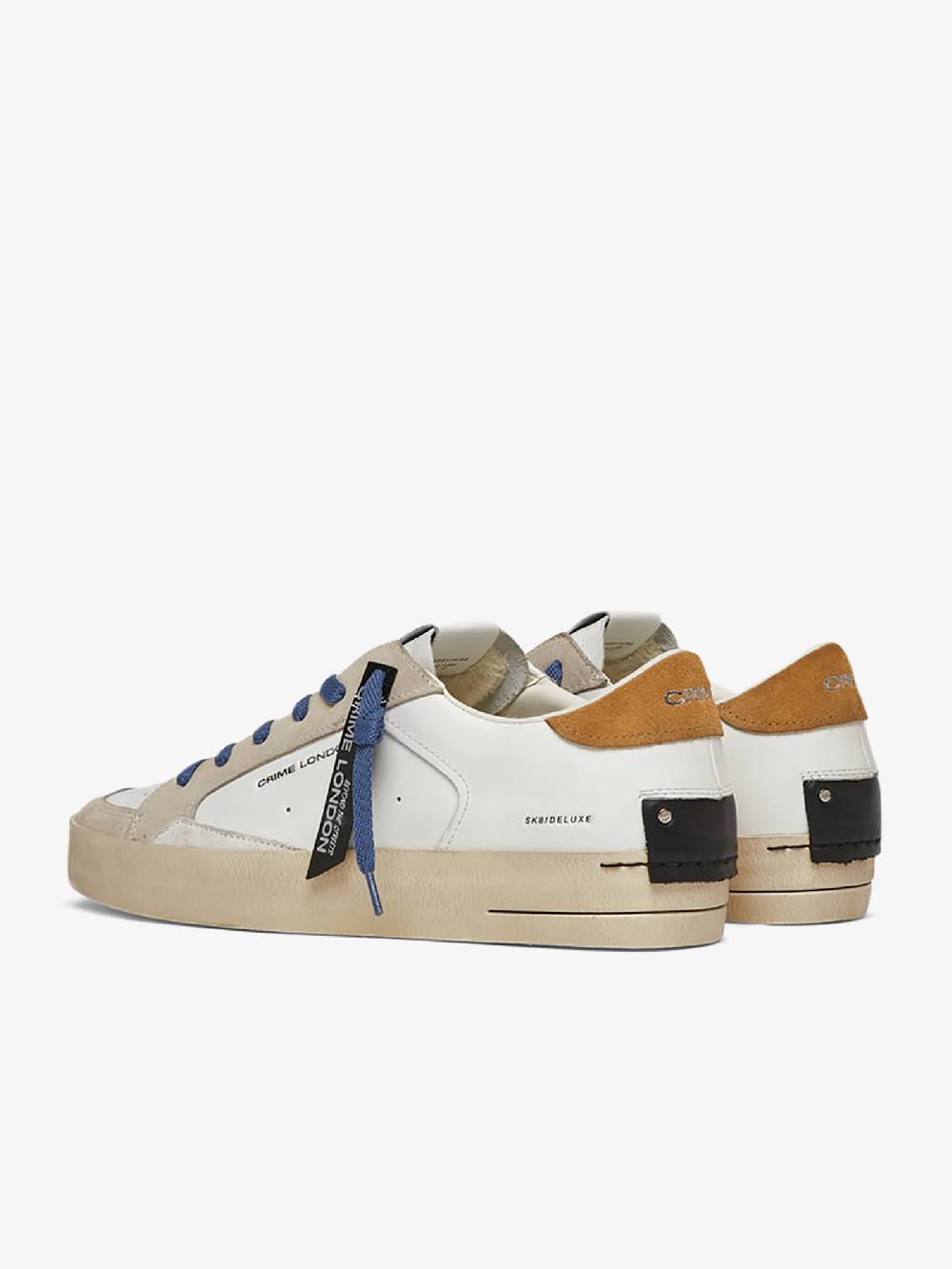 CRIME LONDON Sneakers Sk8 Deluxe 17103PP6 uomo pelle bianco Fino Al -60%