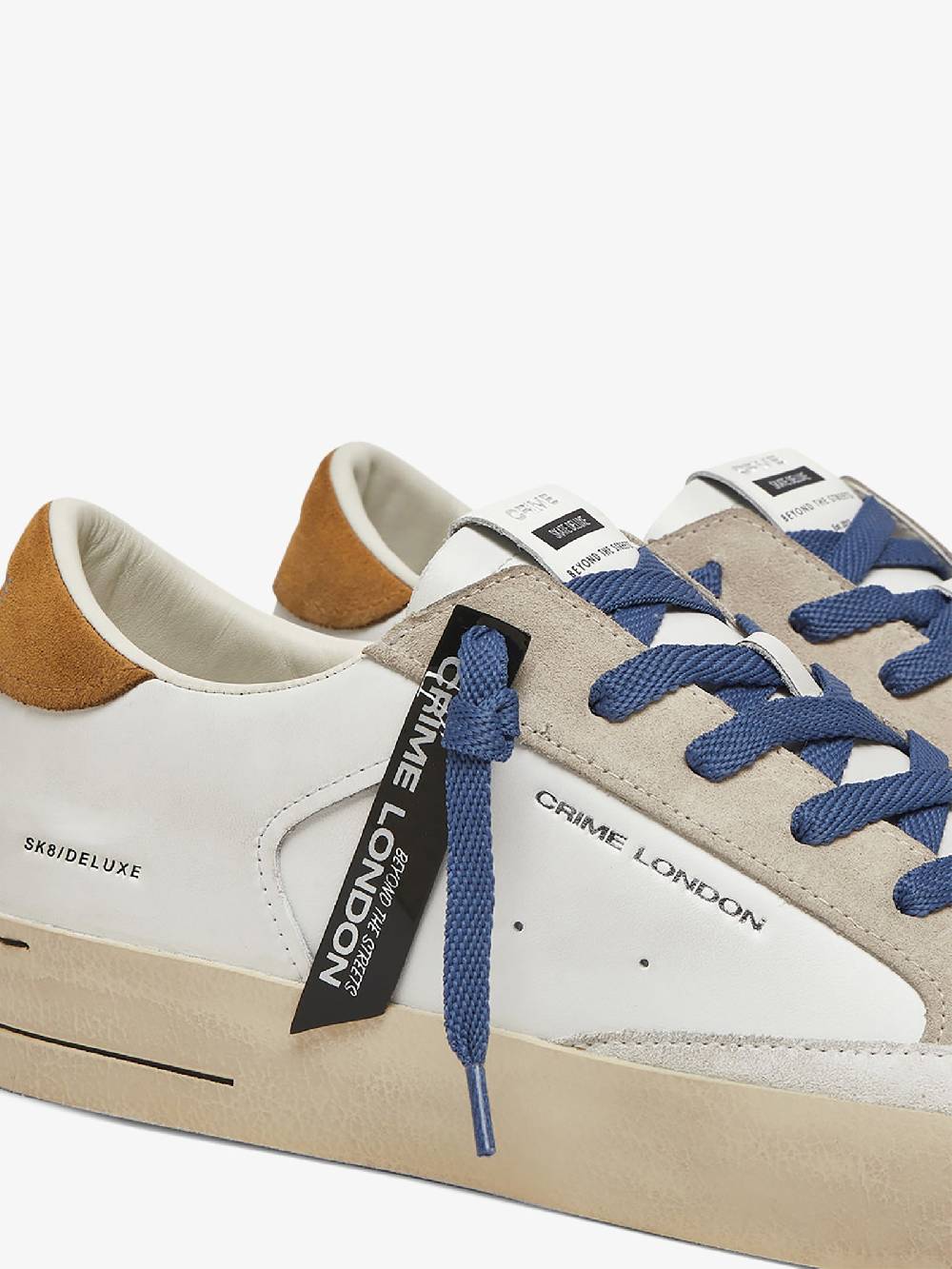 CRIME LONDON Sneakers Sk8 Deluxe 17103PP6 uomo pelle bianco Fino Al -60%