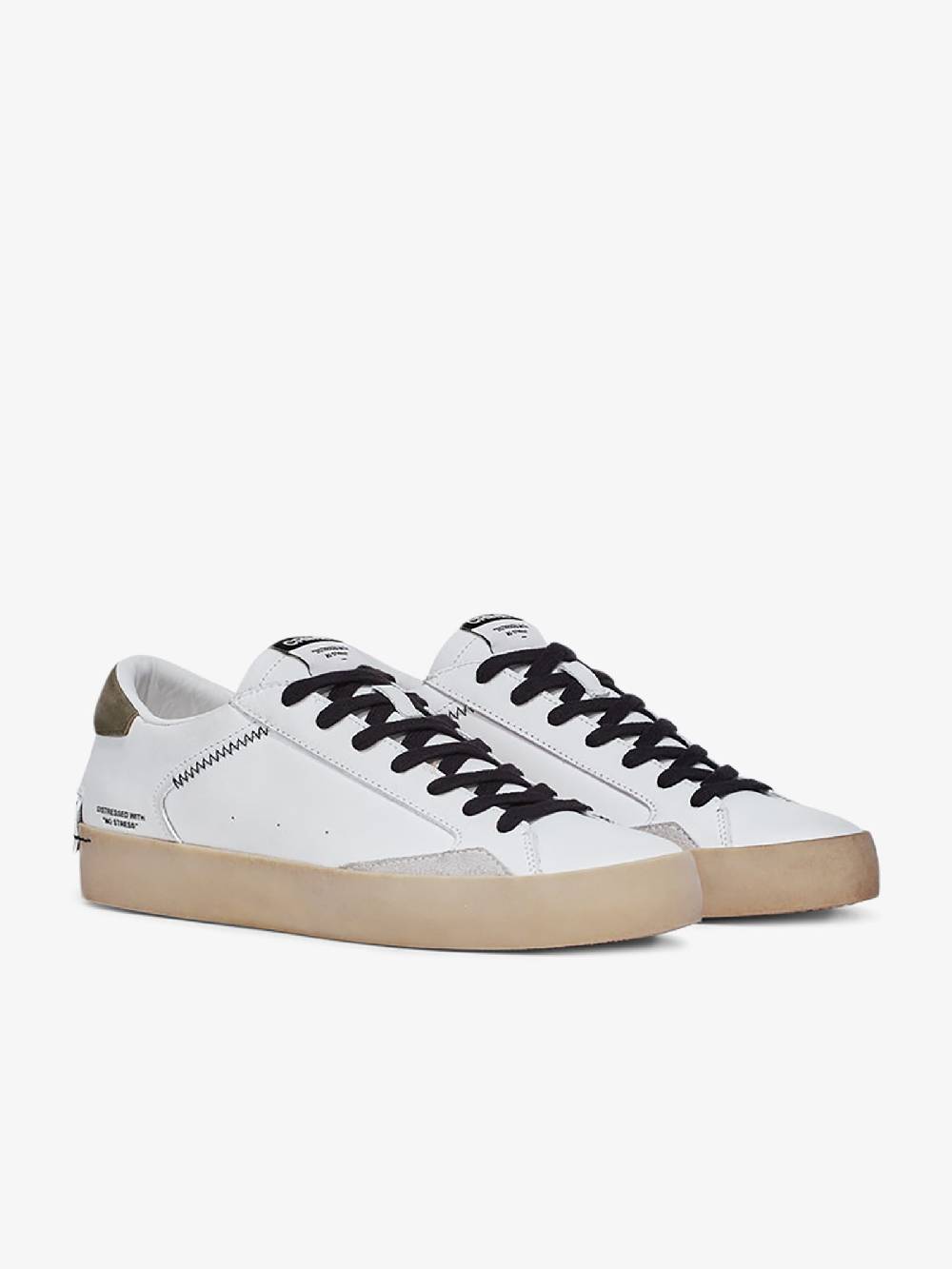 CRIME LONDON Sneakers Distressed 16008PP5 uomo pelle bianco Prezzo Ridotto