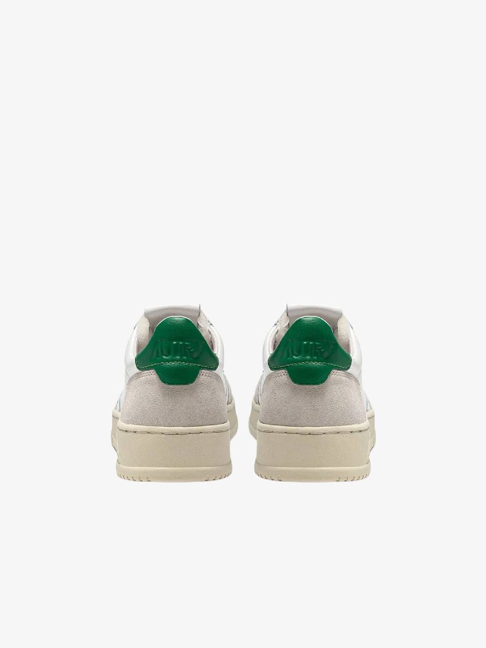 AUTRY Sneakers Medalist Low uomo in pelle bianco/verde Flash Sale