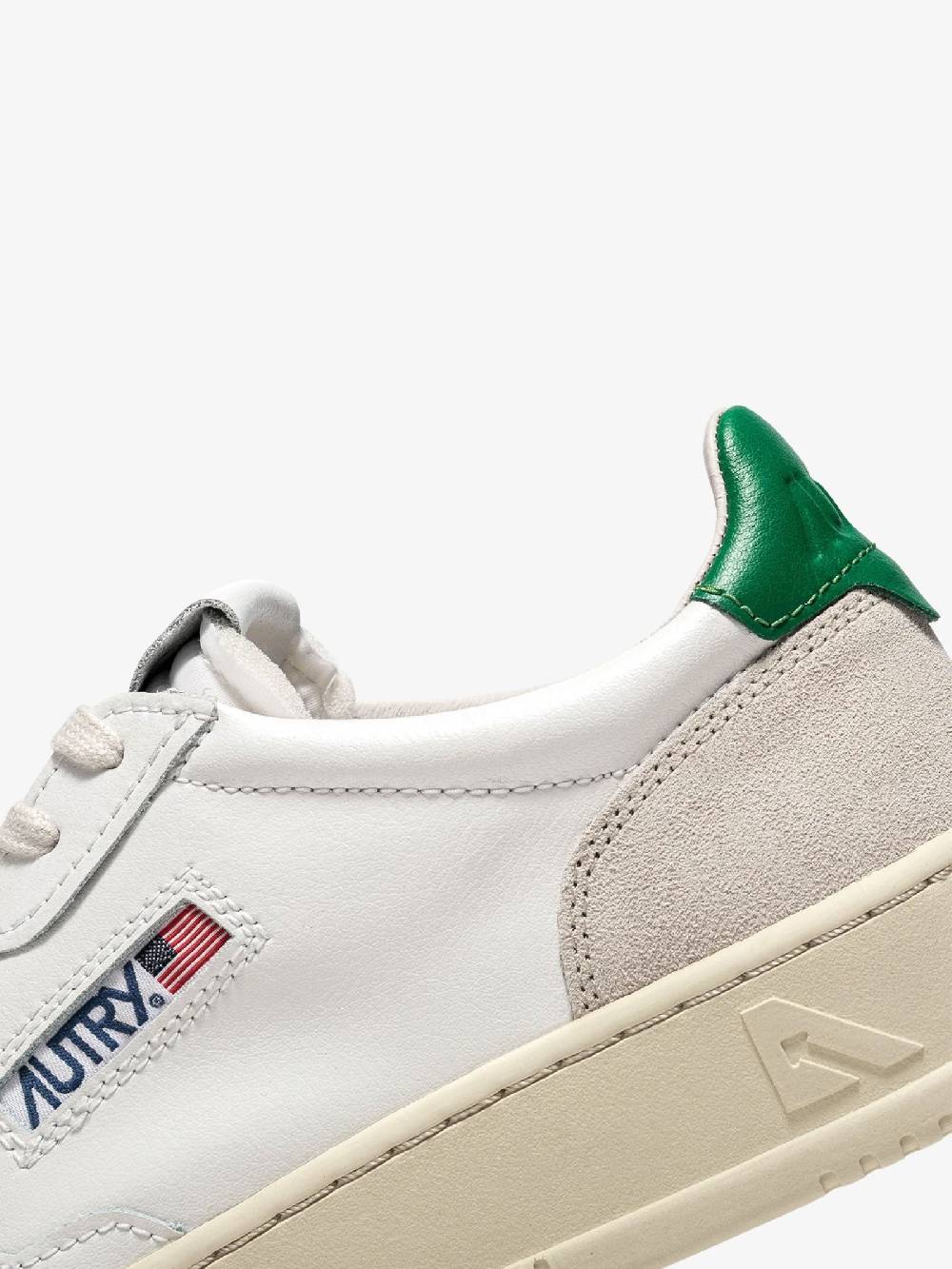AUTRY Sneakers Medalist Low uomo in pelle bianco/verde Flash Sale
