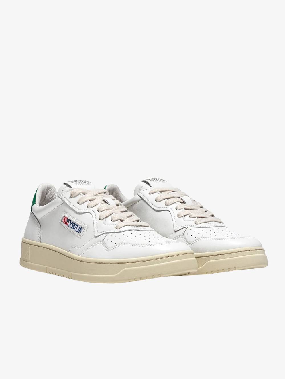 AUTRY Sneakers Medalist Low uomo in pelle bianco/verde In Linea