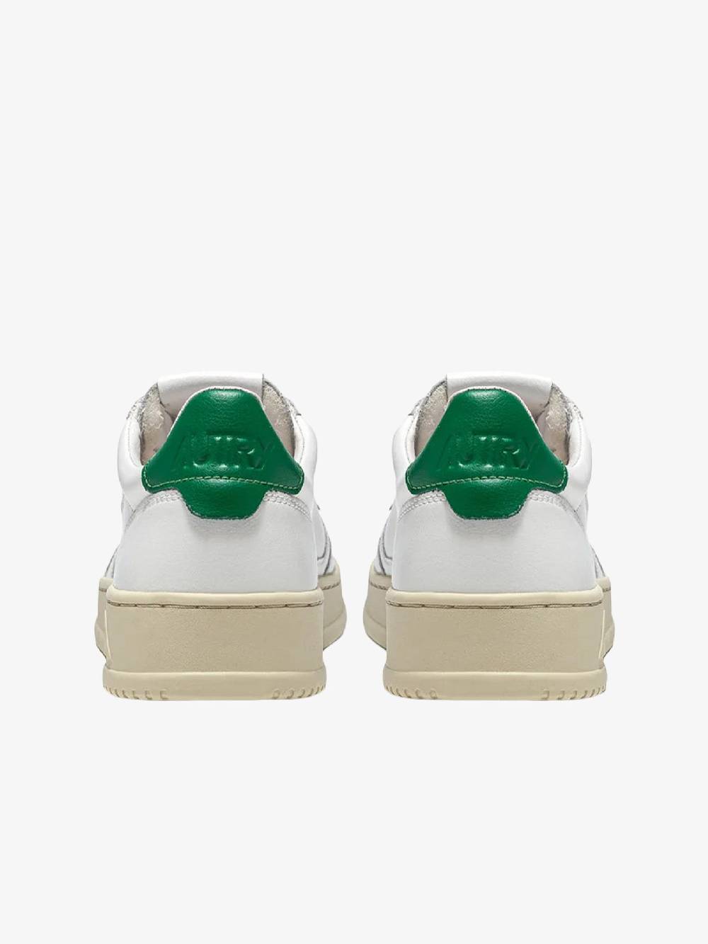 AUTRY Sneakers Medalist Low uomo in pelle bianco/verde In Linea