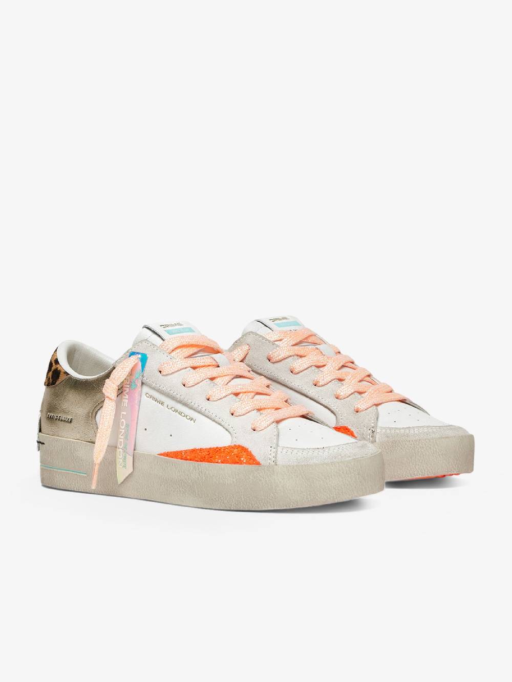 CRIME LONDON Sneakers SK8 Deluxe 27101PP6 donna pelle bianco Qualità Garantita