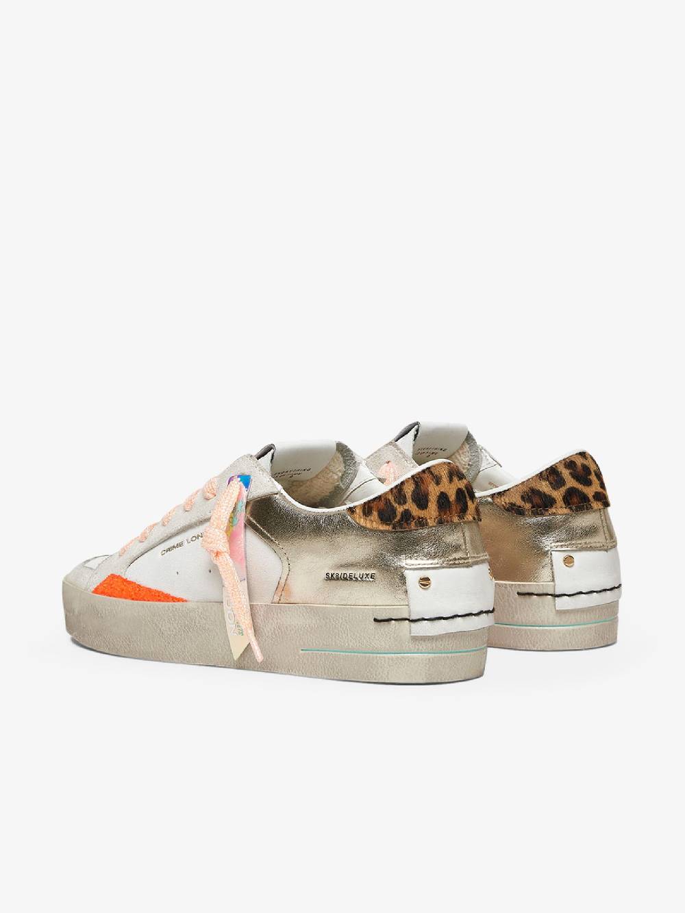CRIME LONDON Sneakers SK8 Deluxe 27101PP6 donna pelle bianco Qualità Garantita