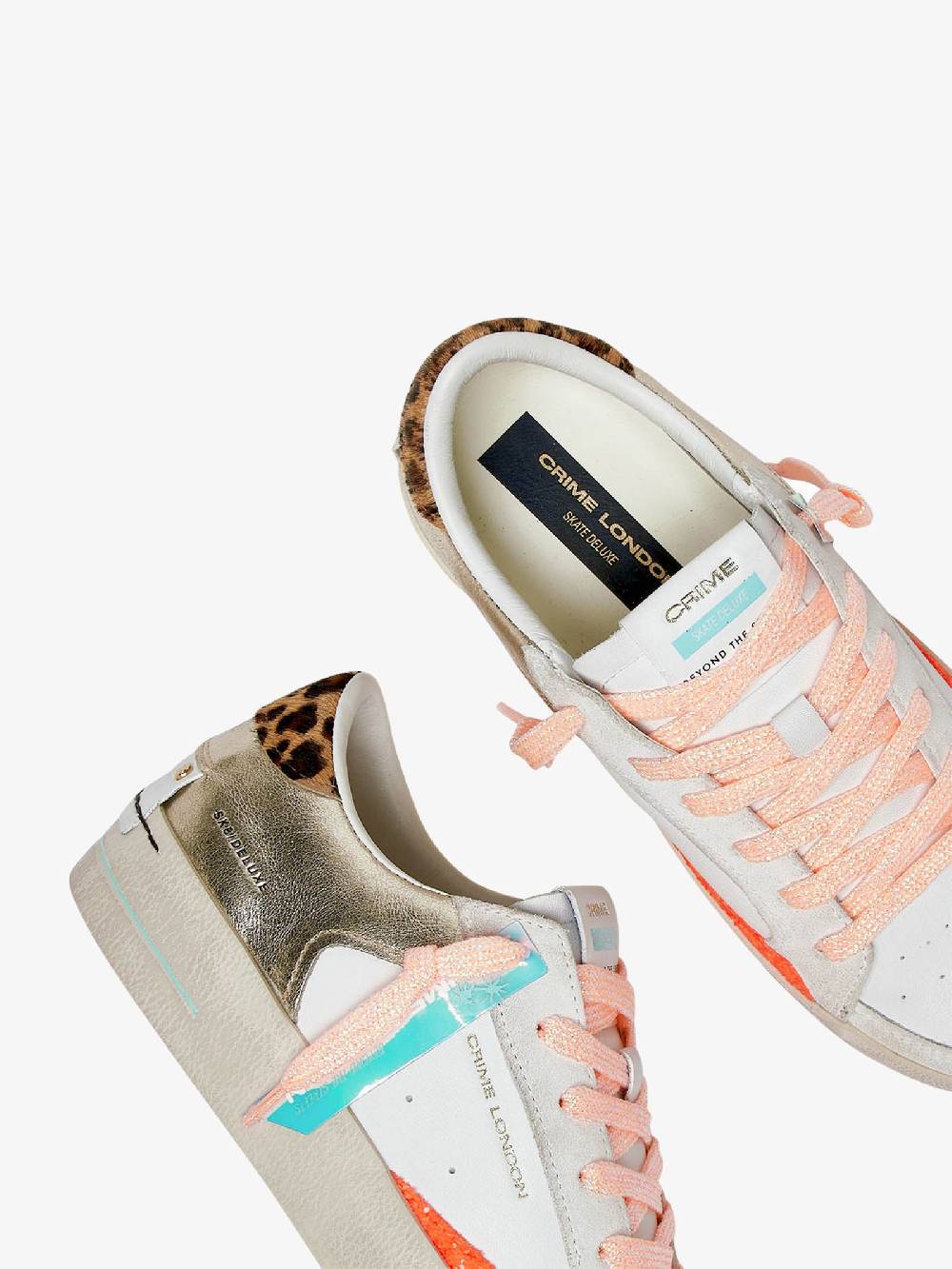 CRIME LONDON Sneakers SK8 Deluxe 27101PP6 donna pelle bianco Qualità Garantita