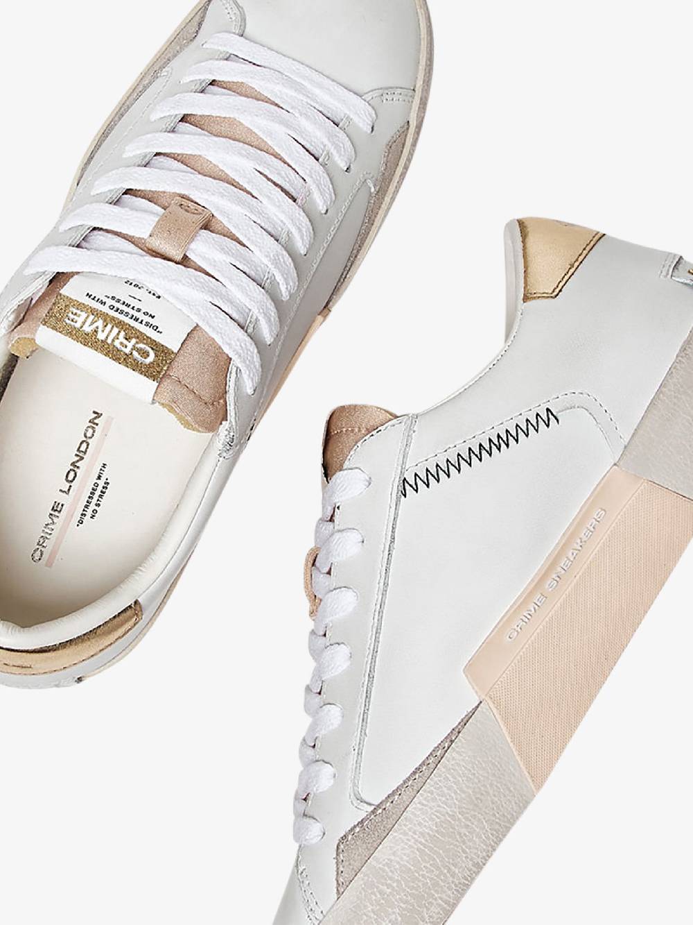CRIME LONDON Sneakers Distressed 27006PP6 donna pelle bianco Negozi Online