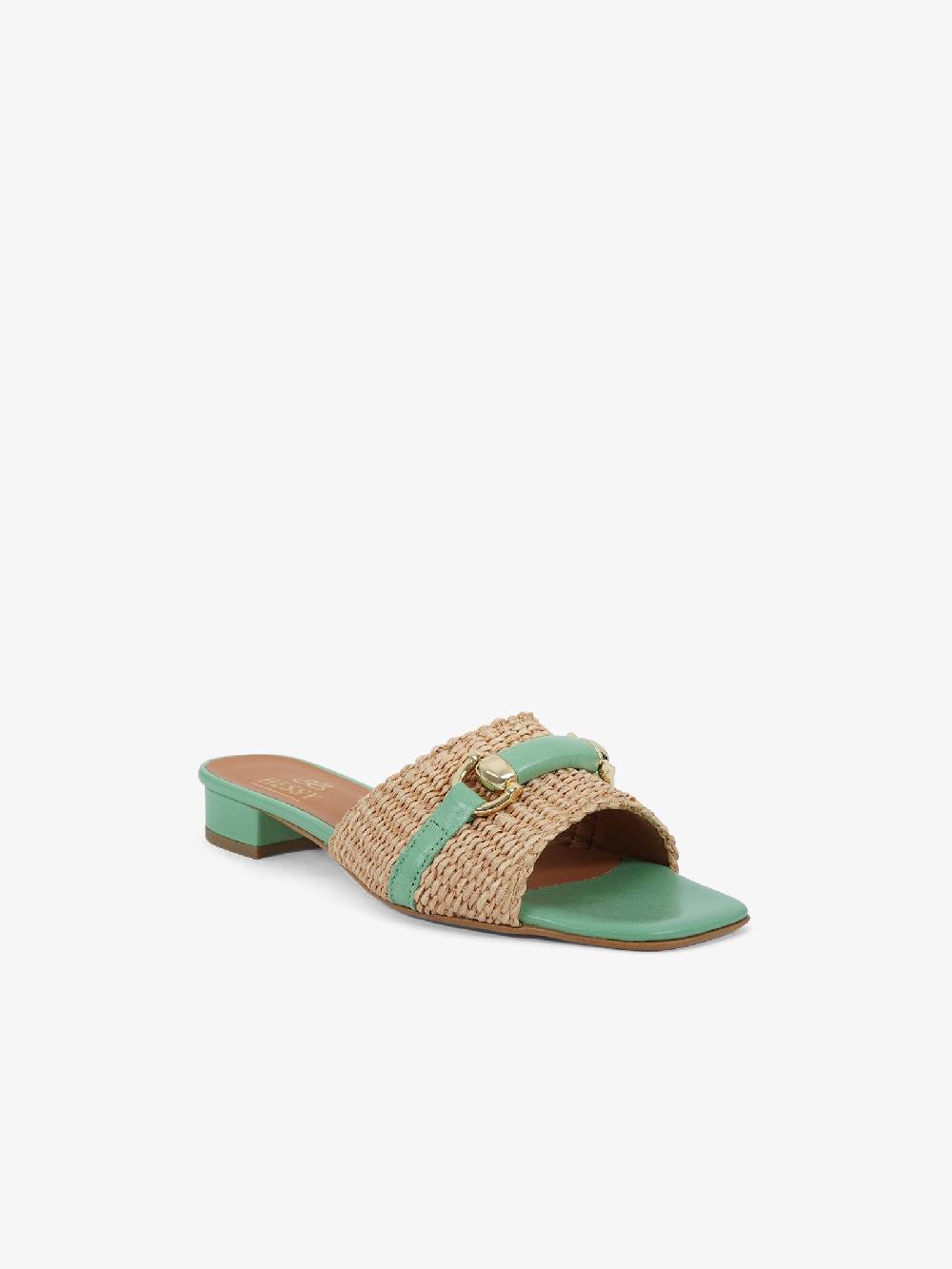 HESSY Sandali con tacco TACCO 10 720 donna rafia verde Prezzo Ridotto