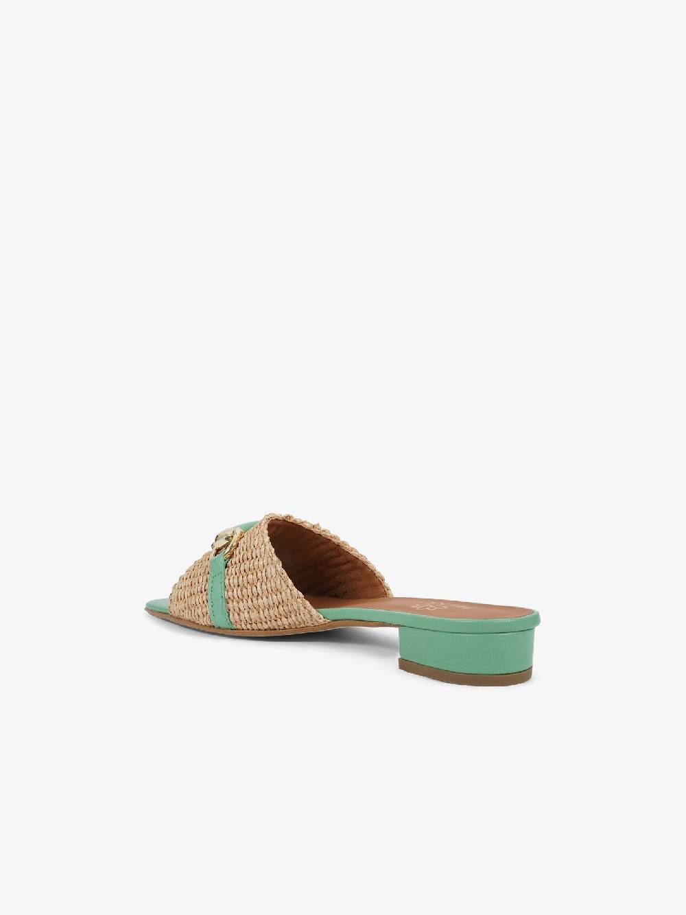 HESSY Sandali con tacco TACCO 10 720 donna rafia verde Prezzo Ridotto