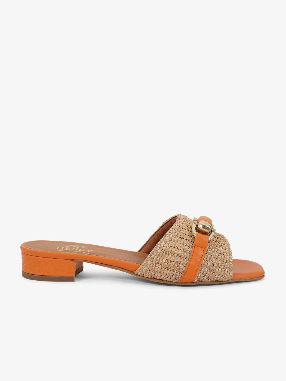 HESSY Sandali con tacco TACCO 10 720 donna rafia arancione