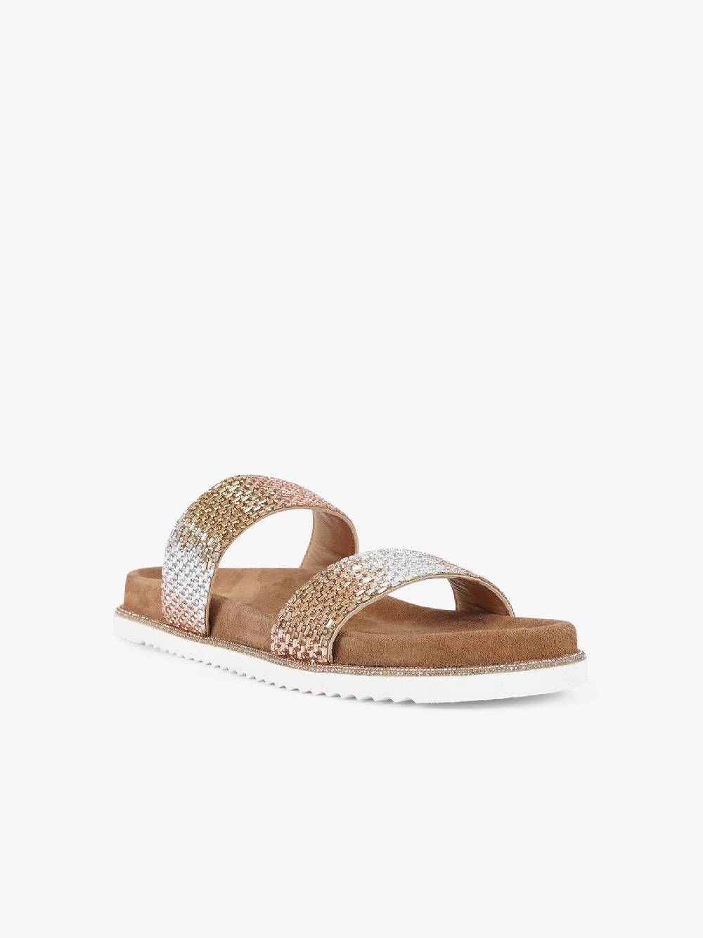 CB FUSION Sandali bassi metallizzato con doppia fascia CBF.R224013 donna pelle rosa Italia