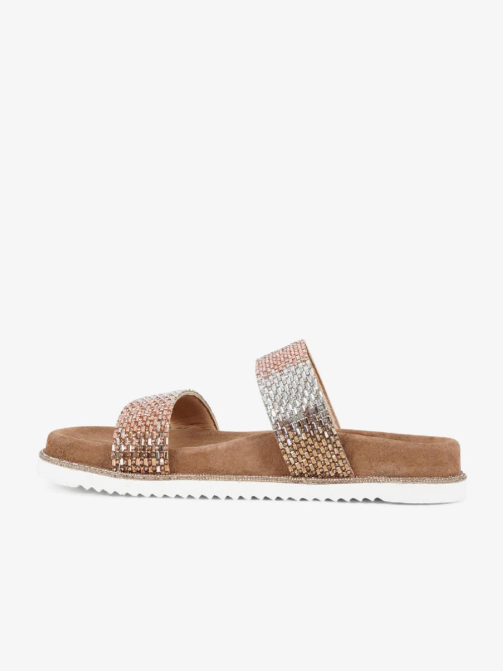 CB FUSION Sandali bassi metallizzato con doppia fascia CBF.R224013 donna pelle rosa Italia