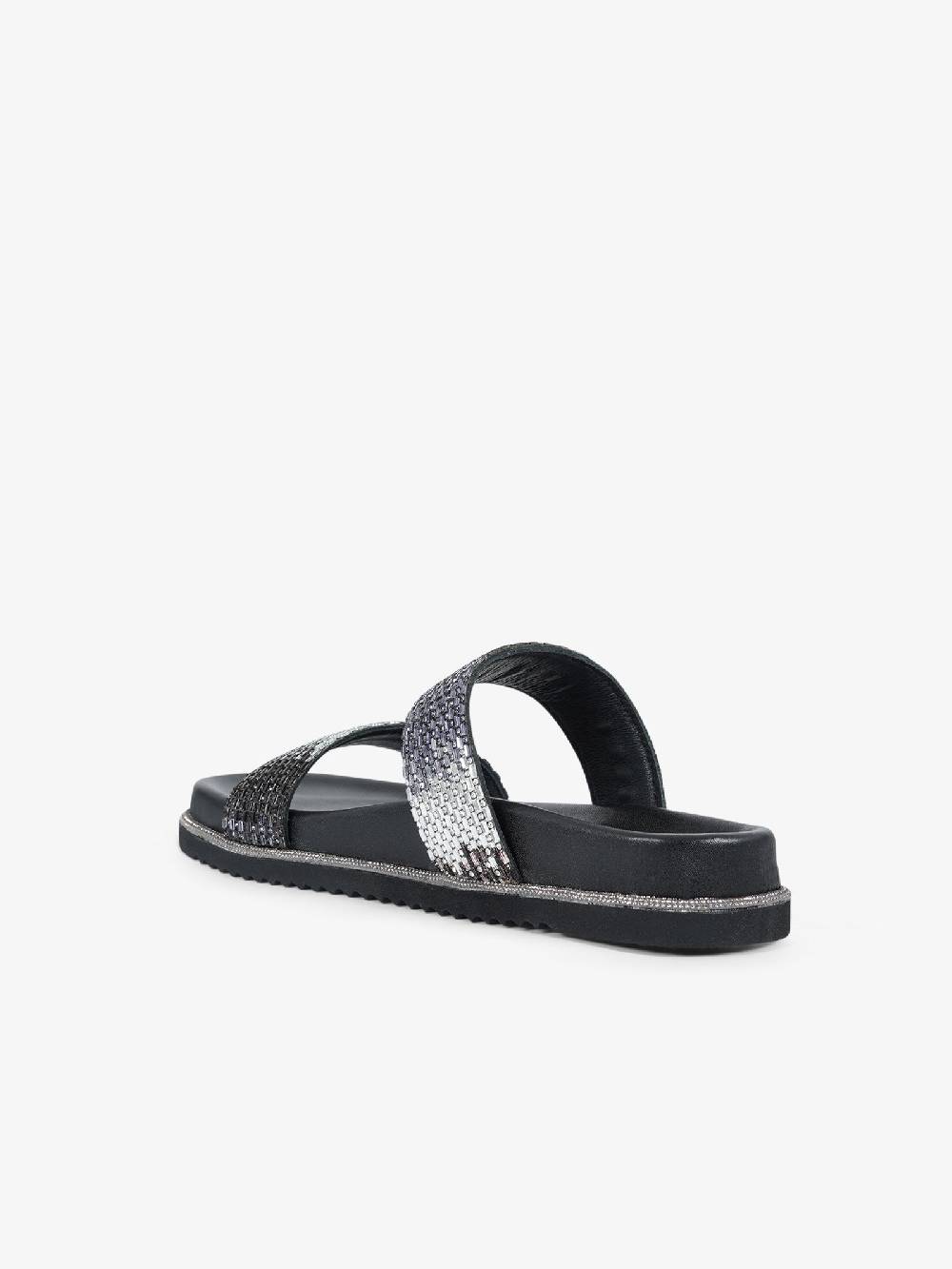 CB FUSION Sandali bassi metallizzato con doppia fascia CBF.R224013 donna pelle grigio 2025