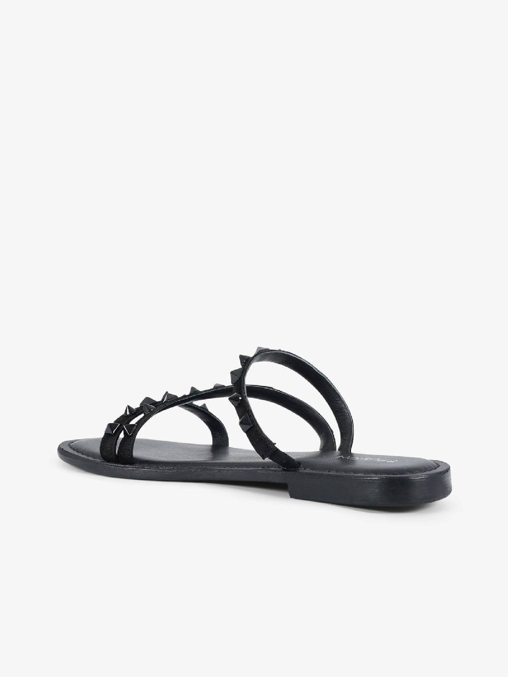 CB FUSION Sandali bassi con fascie e borchie piramidali CBF.R224004 donna pelle nero In Linea