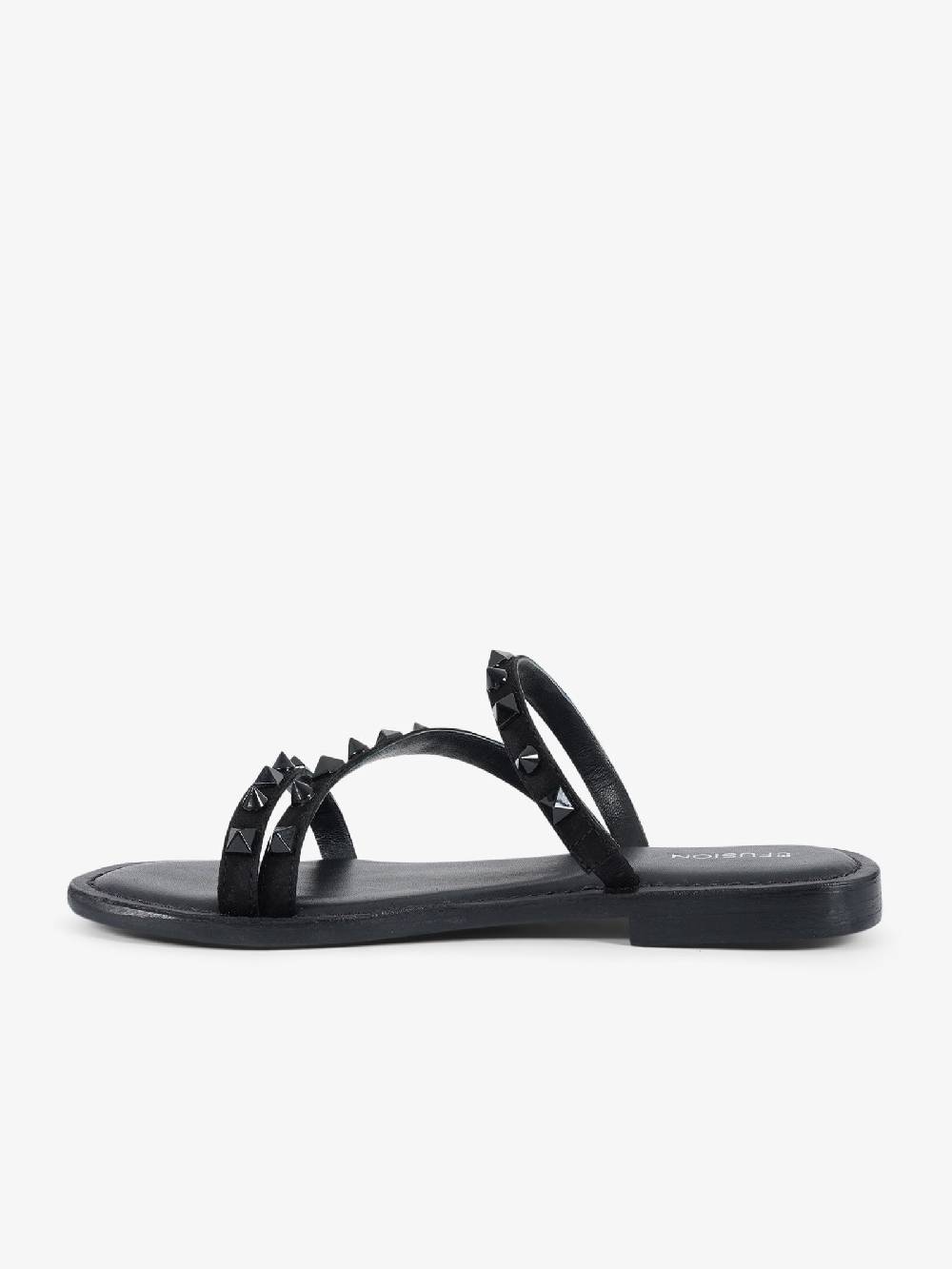 CB FUSION Sandali bassi con fascie e borchie piramidali CBF.R224004 donna pelle nero In Linea