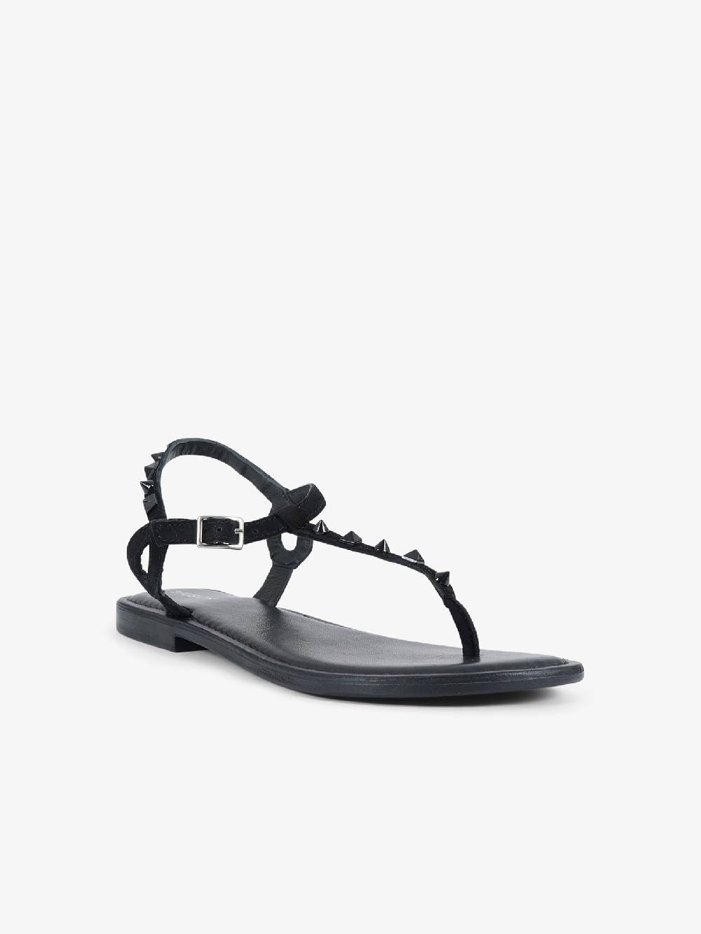 CB FUSION Sandali bassi infradito con borchie piramidali CBF.R224003 donna pelle nero Qualità