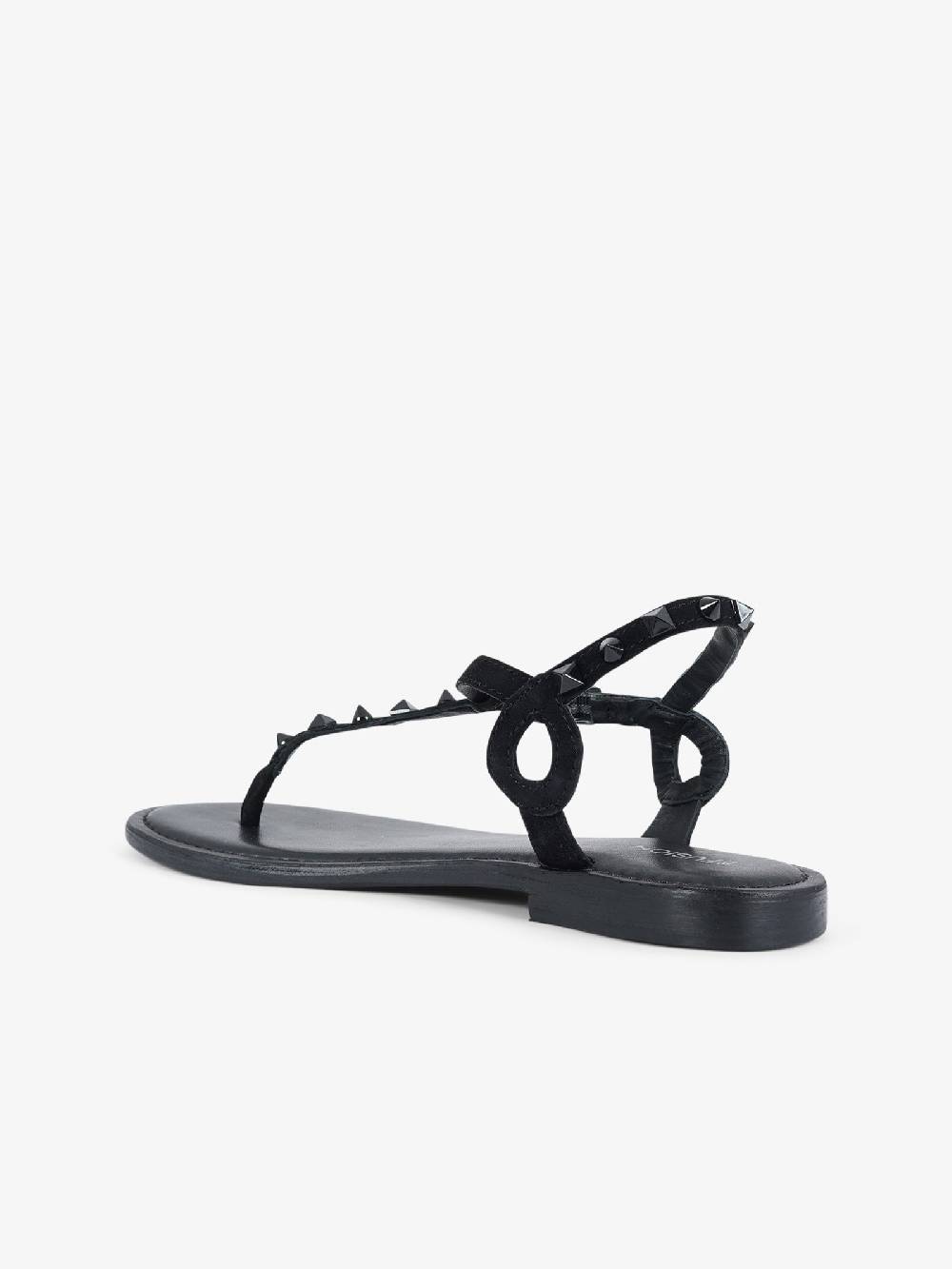 CB FUSION Sandali bassi infradito con borchie piramidali CBF.R224003 donna pelle nero Qualità