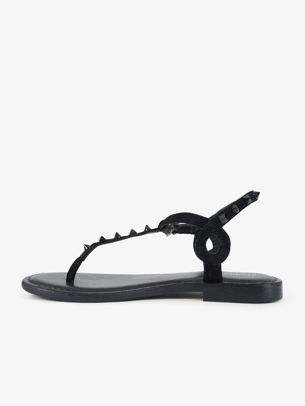 CB FUSION Sandali bassi infradito con borchie piramidali CBF.R224003 donna pelle nero Qualità