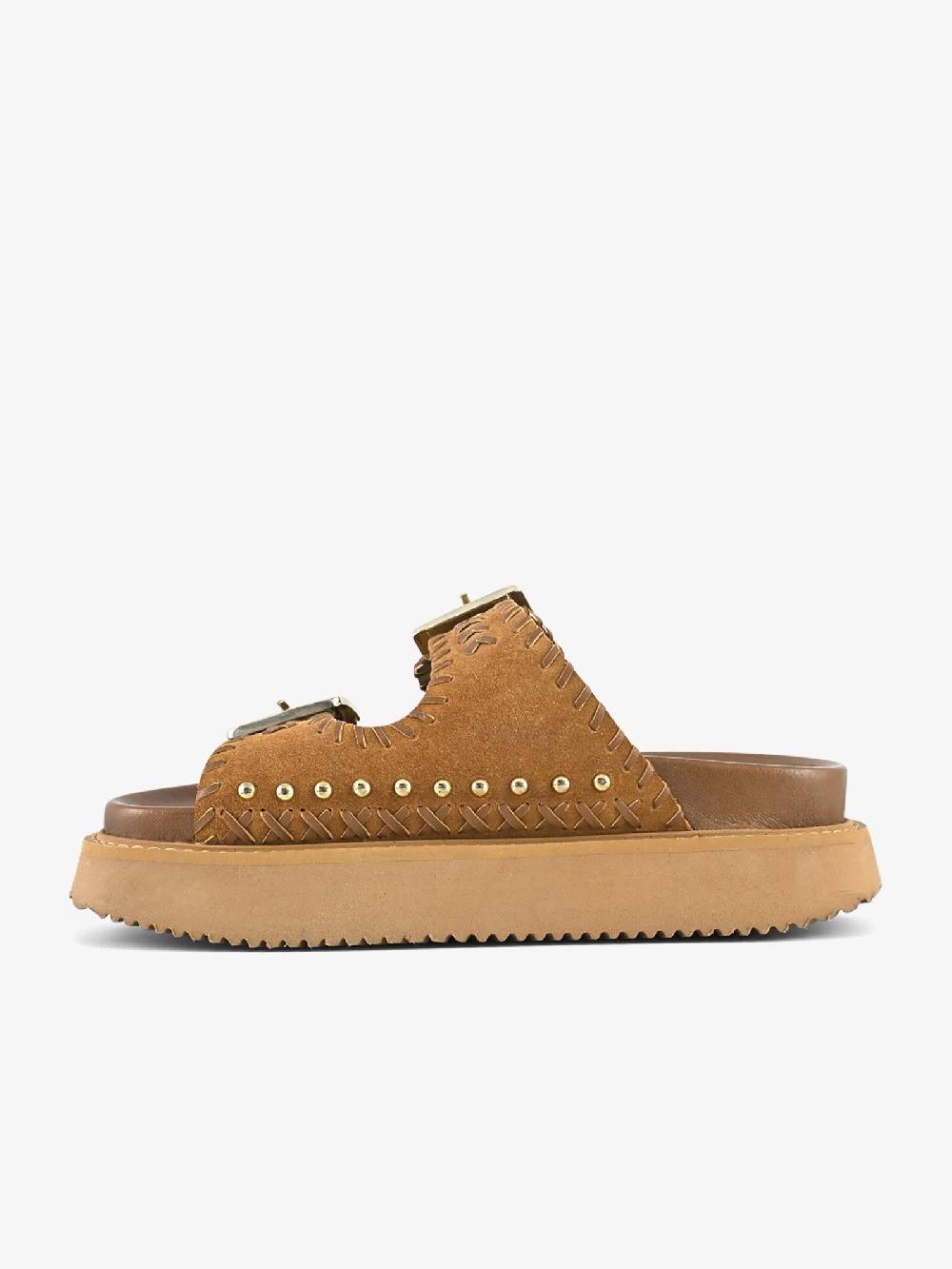 CORAL BLUE Ciabatte platform doppia fascia CB.K224.27 donna pelle marrone Vendita
