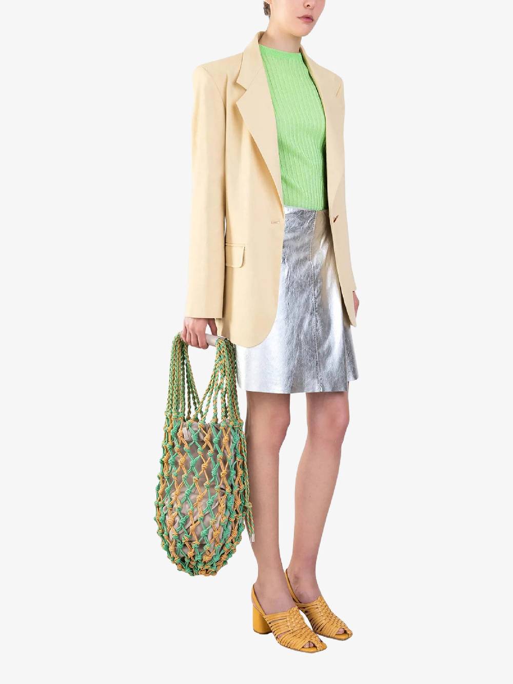 ALYSI Top a costina glossy 204411P4022 donna viscosa verde Affare Del Giorno