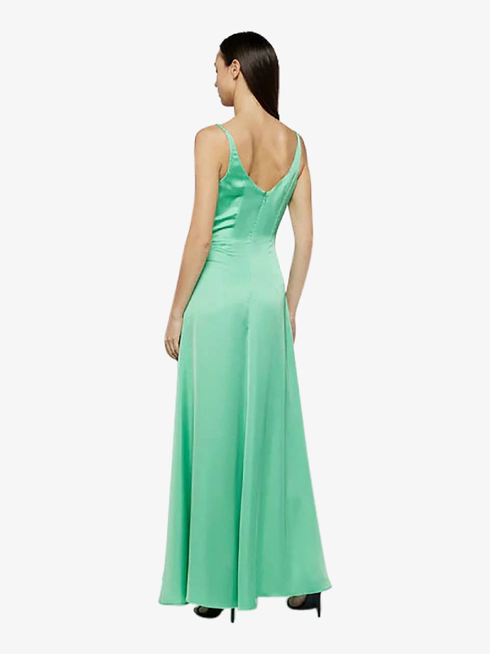 SPACE SIMONA CORSELLINI Abito lungo in raso fluido P24CPAB064 donna verde Prezzo Ridotto