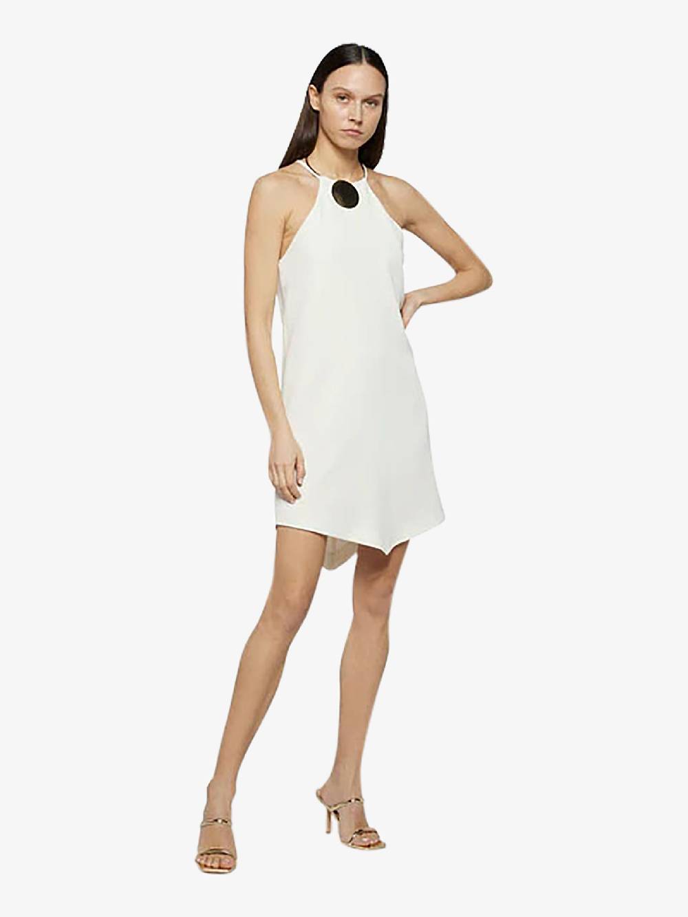 SPACE SIMONA CORSELLINI Abito corto in doppia georgette P24CPAB060 donna viscosa panna Sottocosto