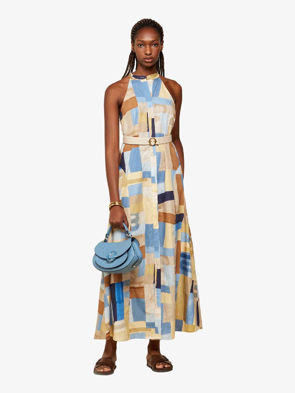 OTTOD'AME Abito lungo con spacco MCO_DA5088 donna cotone multicolor Convenienza