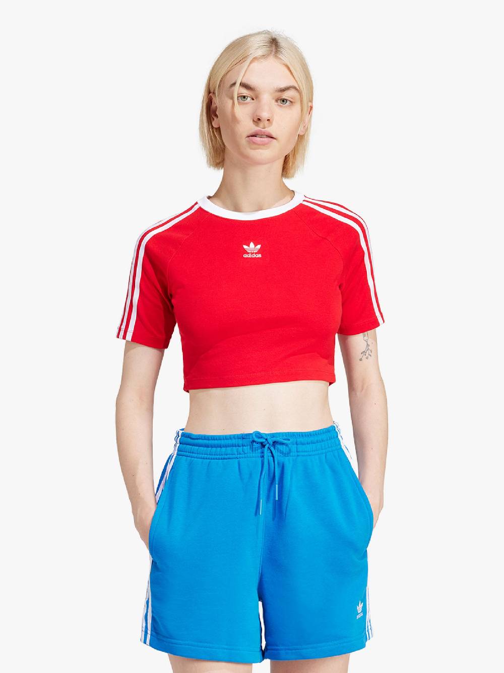 ADIDAS T-shirt 3-Stripes Baby IP0665 donna cotone rosso Novità