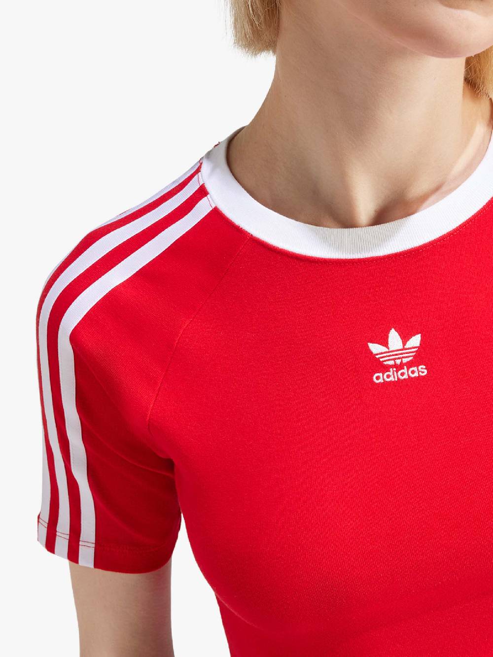 ADIDAS T-shirt 3-Stripes Baby IP0665 donna cotone rosso Novità