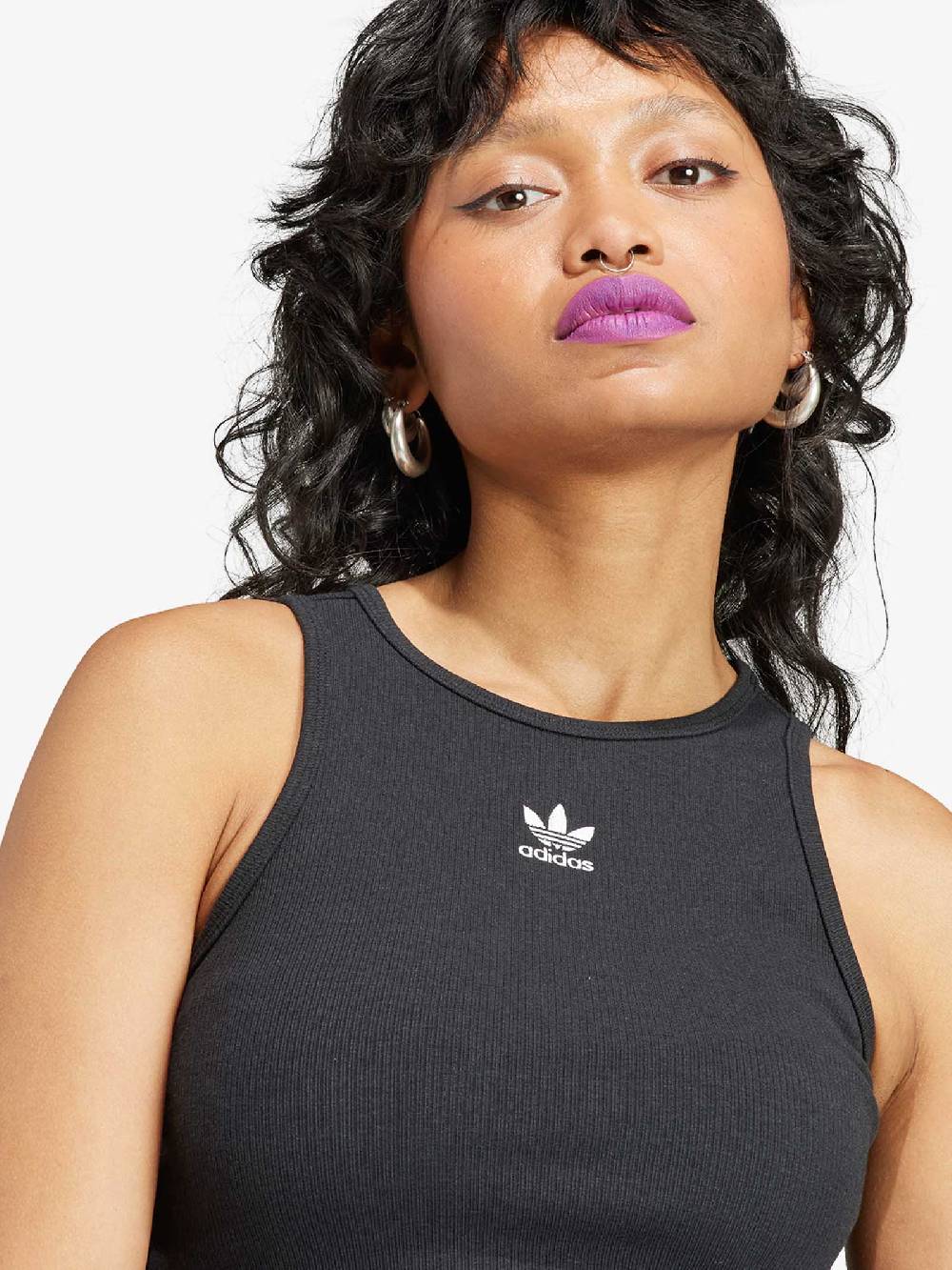 ADIDAS Canotta croppes Essentials Rib IJ8251 donna cotone nero Presa