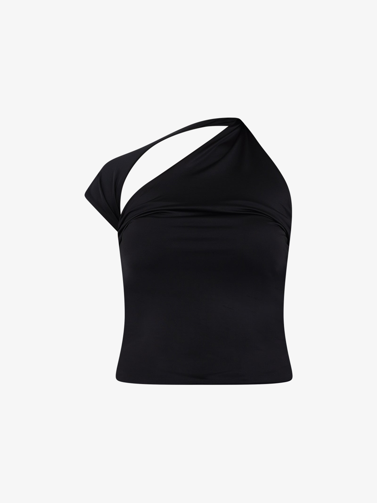 JIJIL T-shirt top monospalla asimmetrico TS217 donna nero Economico