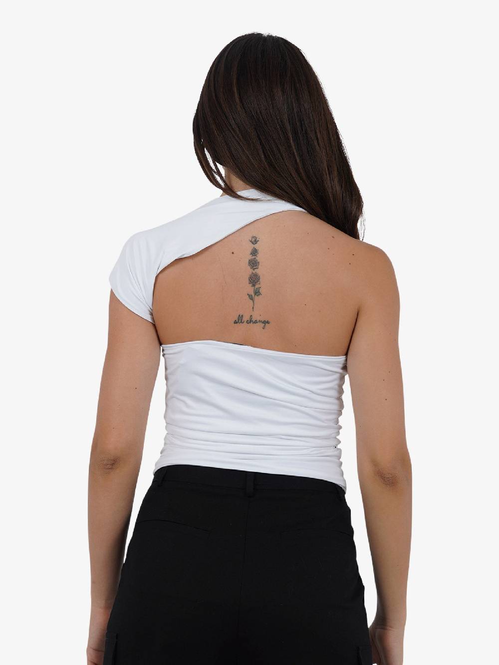 JIJIL T-shirt top monospalla asimmetrico TS217 donna bianco Online