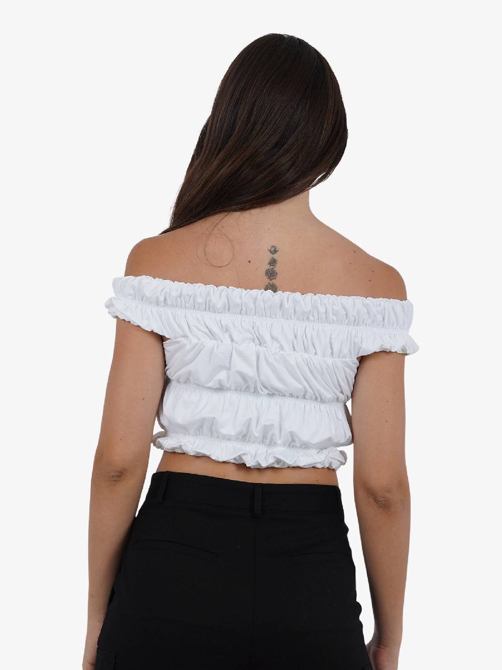 JIJIL Canotta cropped elasticizzata CN228 donna bianco Outlet