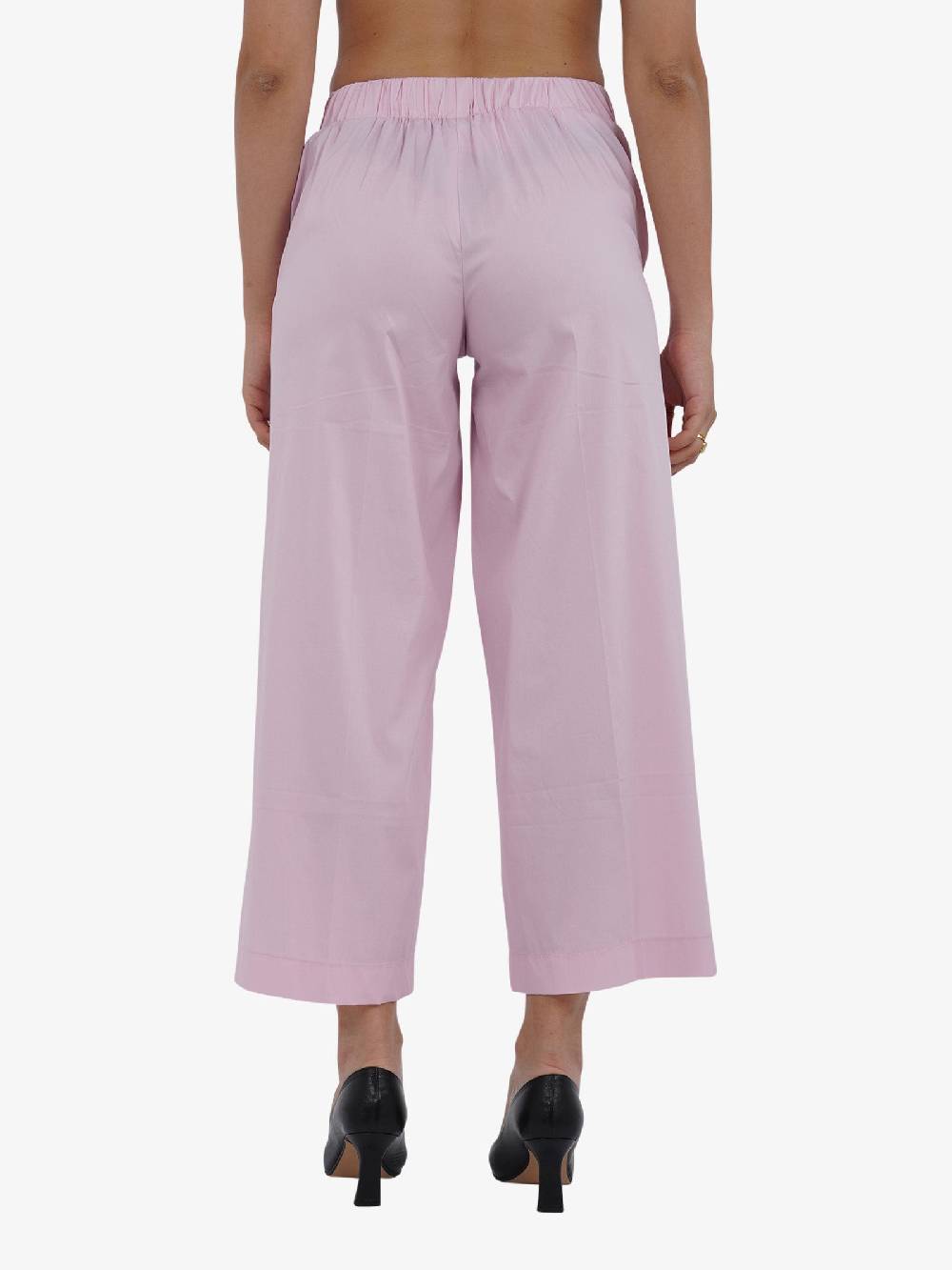 JIJIL Pantalone a vita alta PA279 donna cotone rosa Soddisfazione Garantita