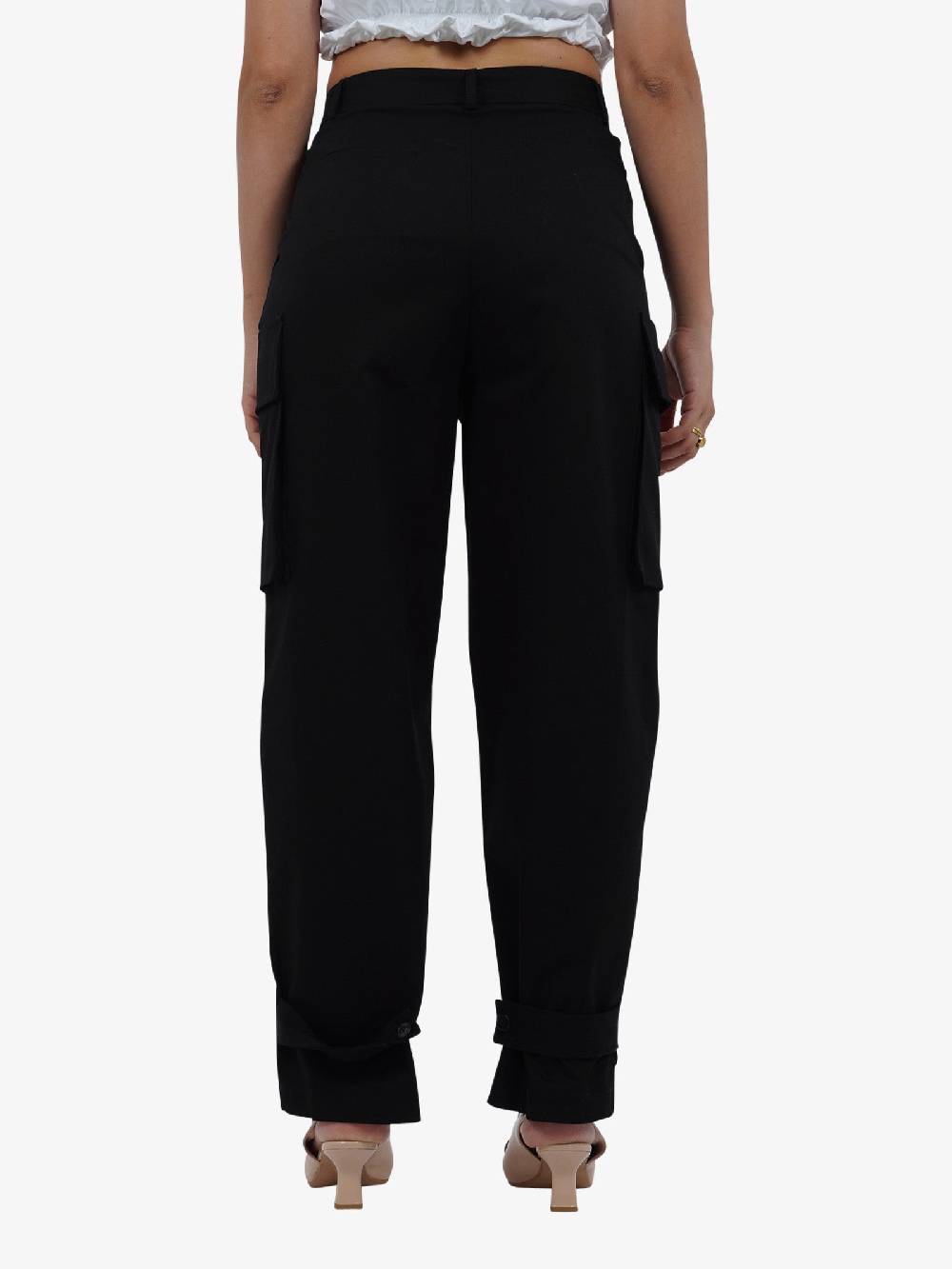 VICOLO Pantalone con tasconi TB0046 donna cotone nero Vendita Calda