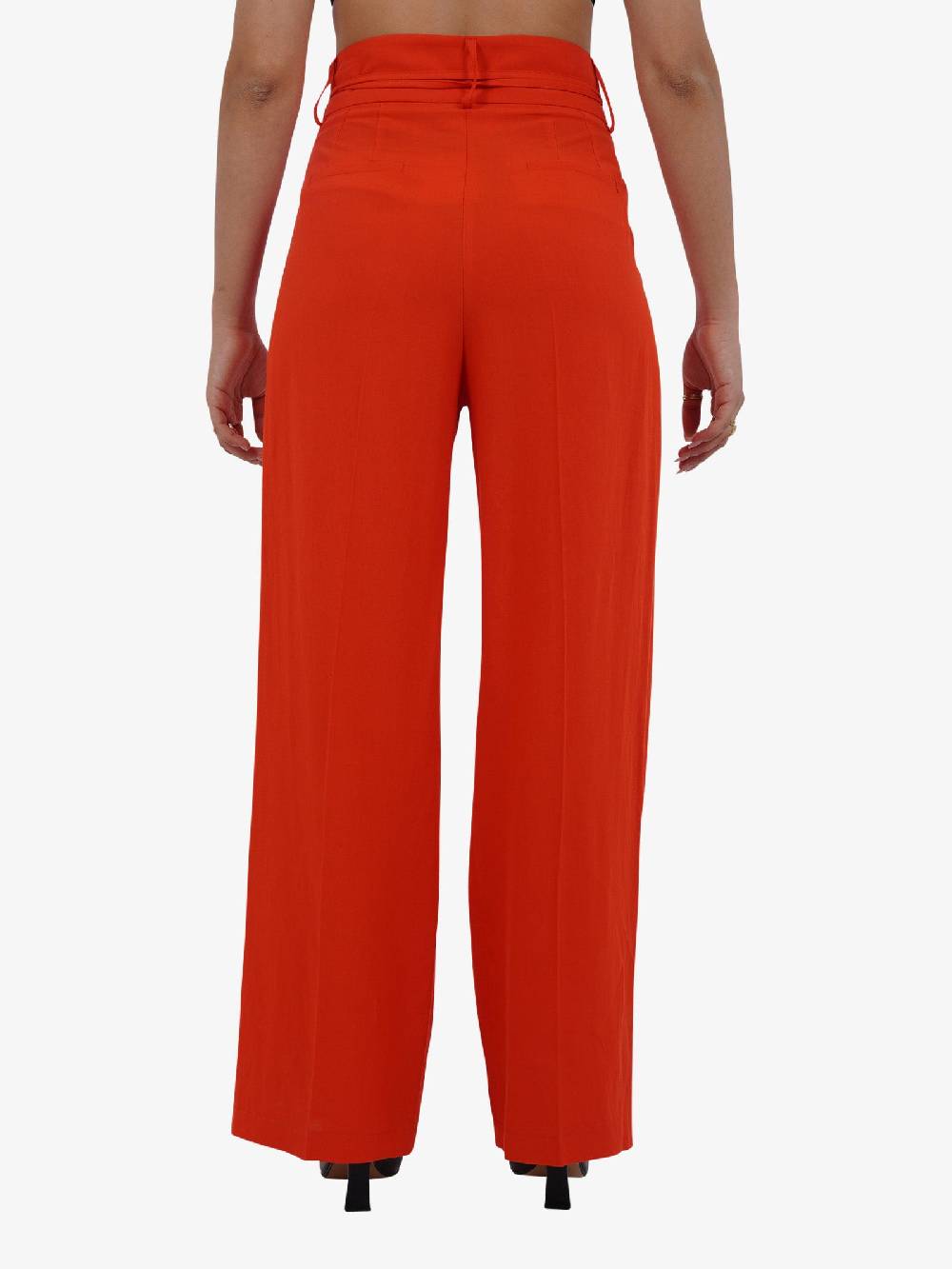 VICOLO Pantalone con coulisse e laccio TB1550 donna viscosa rosso Saldi Di Fabbrica
