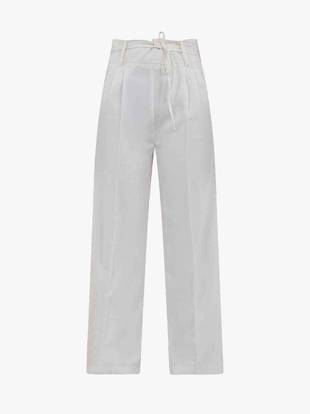 VICOLO Pantalone con coulisse e laccio TB1550 donna viscosa bianco I Più Venduti