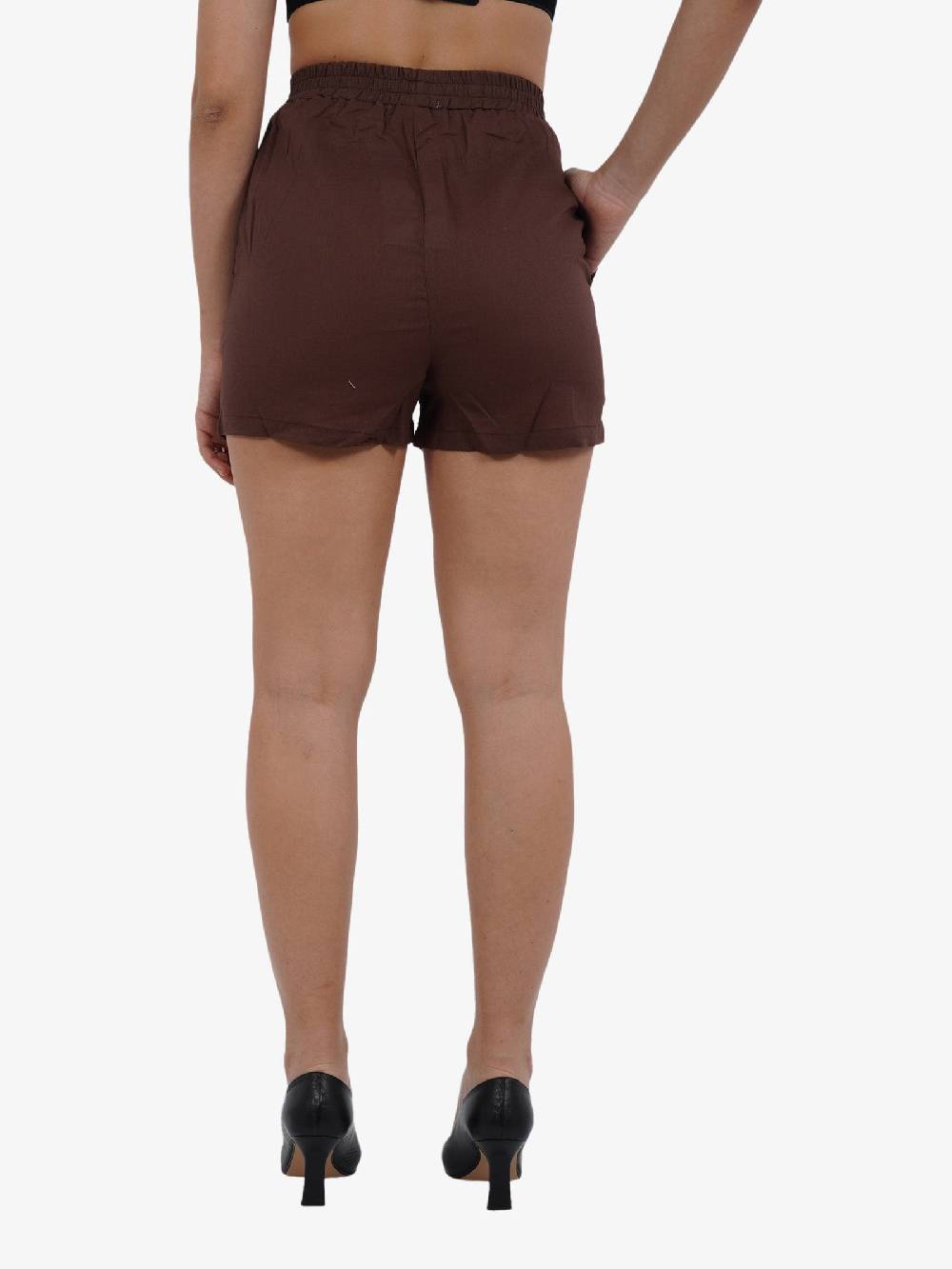 GLAMOROUS Shorts con elastico CK7508 donna cotone marrone In Linea