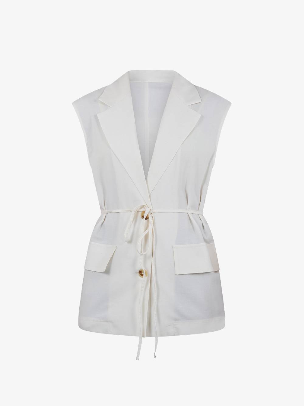 VICOLO Gilet lungo con laccio TB1545 donna viscosa bianco Vendita