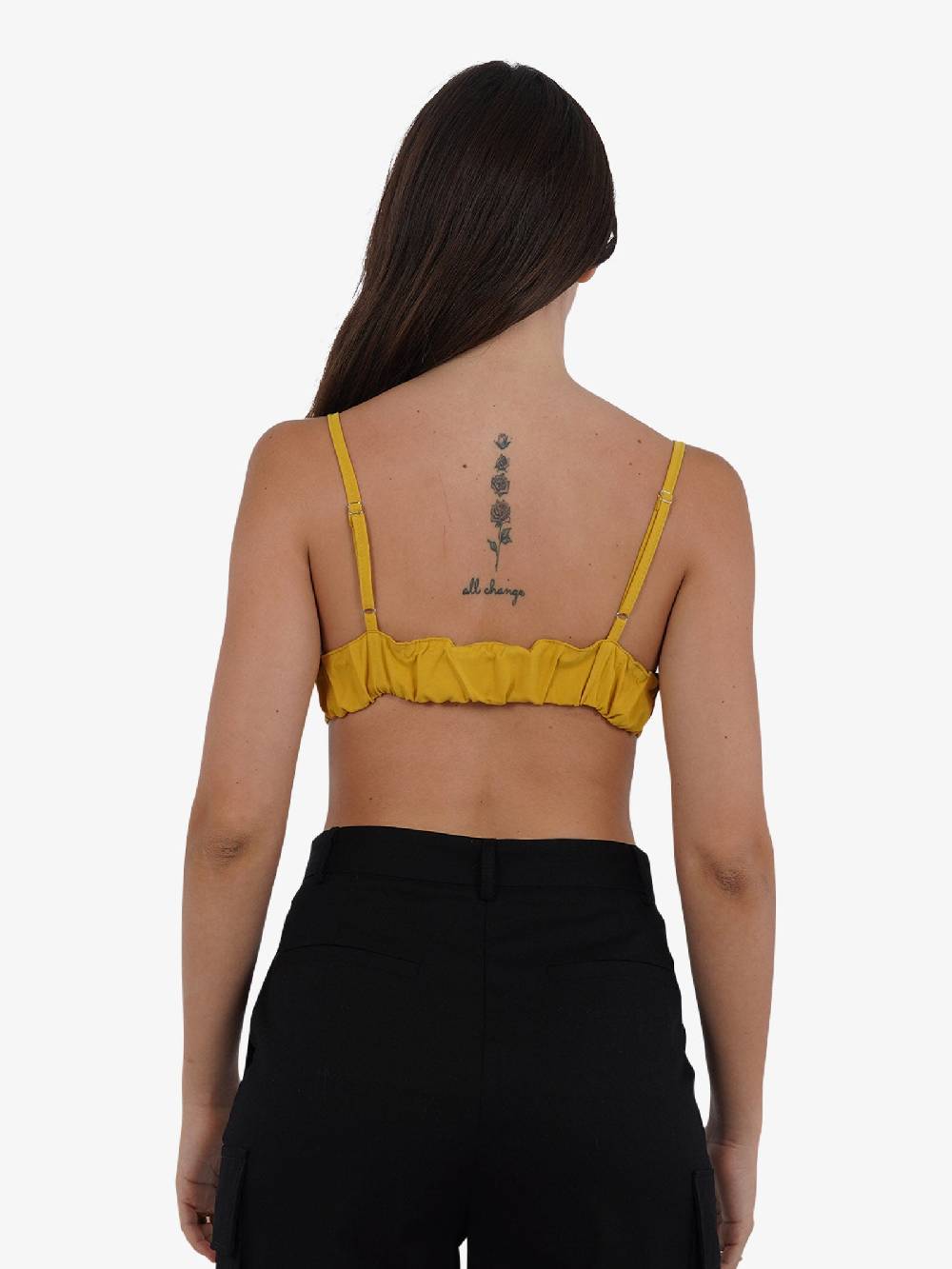 HAVE ONE Top cropped con spalline sottili RMA-L131 donna viscosa giallo Pezzi Unici