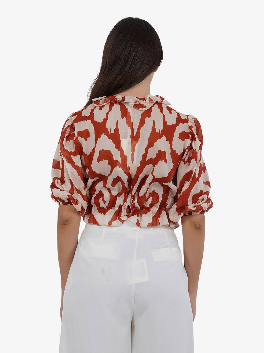 HAVE ONE Top con nodo RMA-L111 donna cotone arancione Soddisfazione Garantita