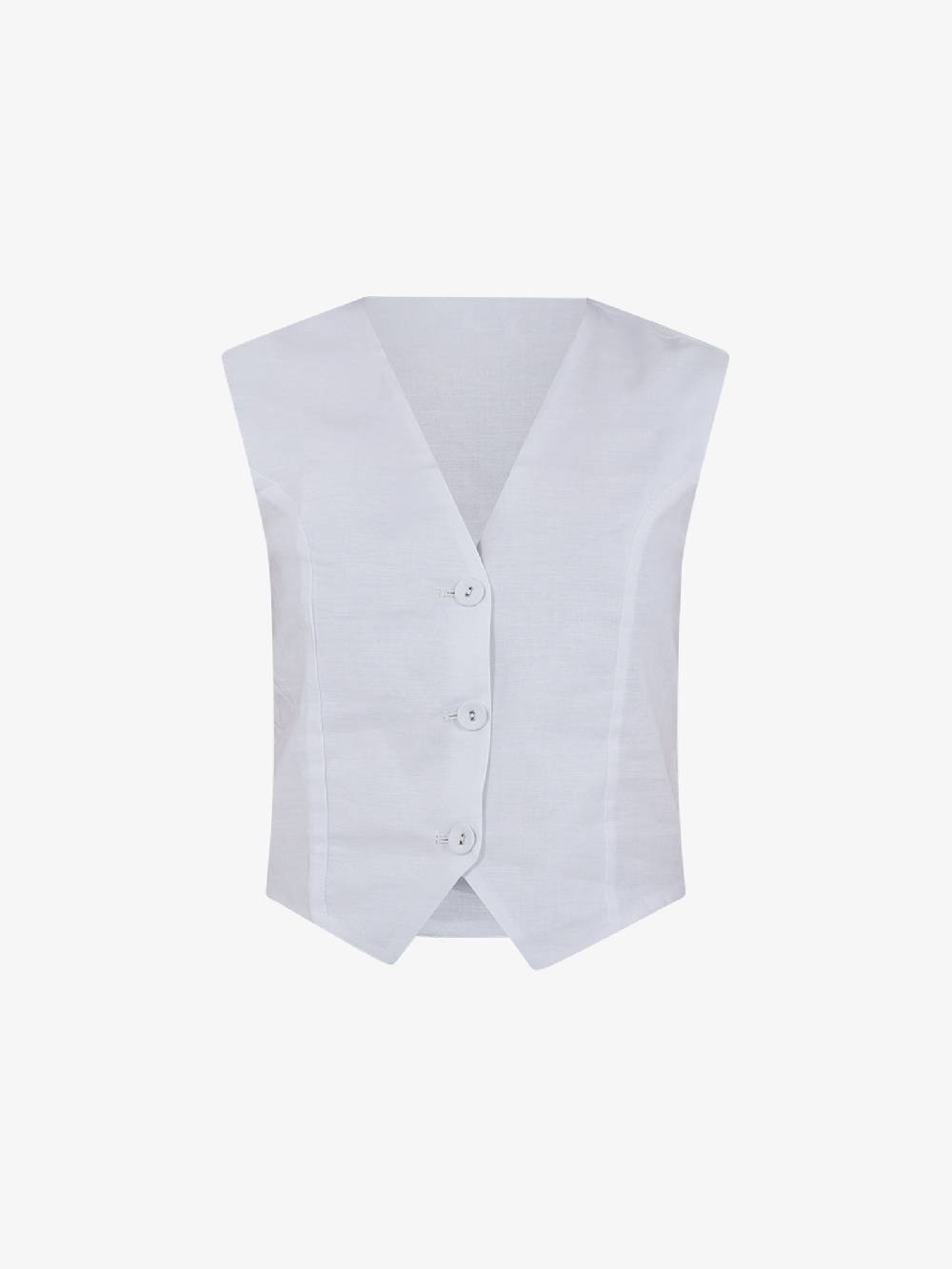 GLAMOROUS Top gilet ampio GS0793 donna cotone bianco Negozi Online