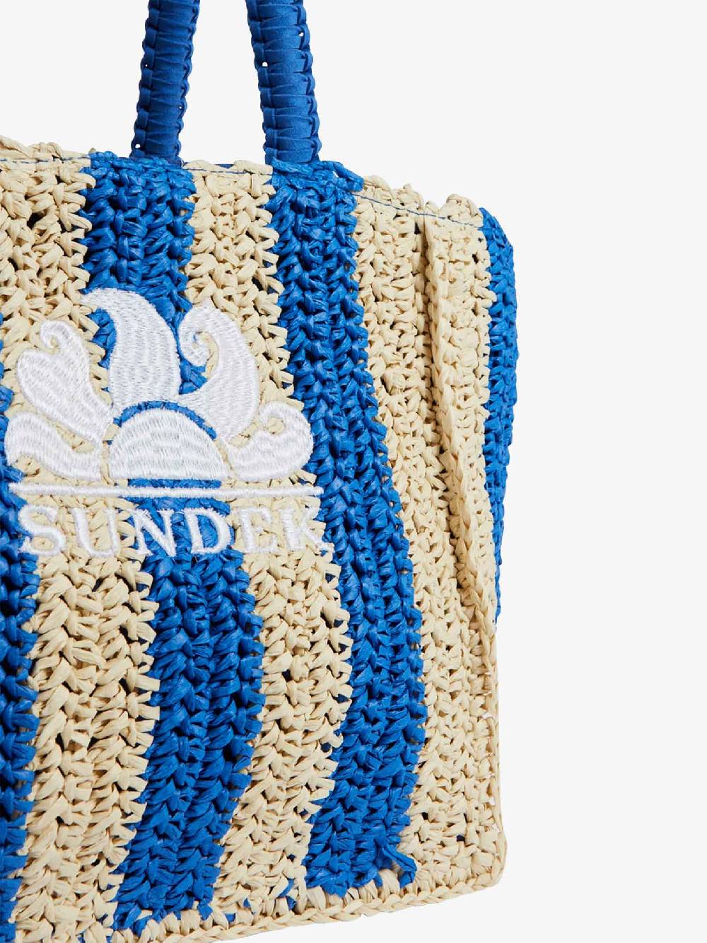 SUNDEK Borsa a mano VITA PAPER STRAW AW743ABPA100 donna blu Spedizione Gratuita