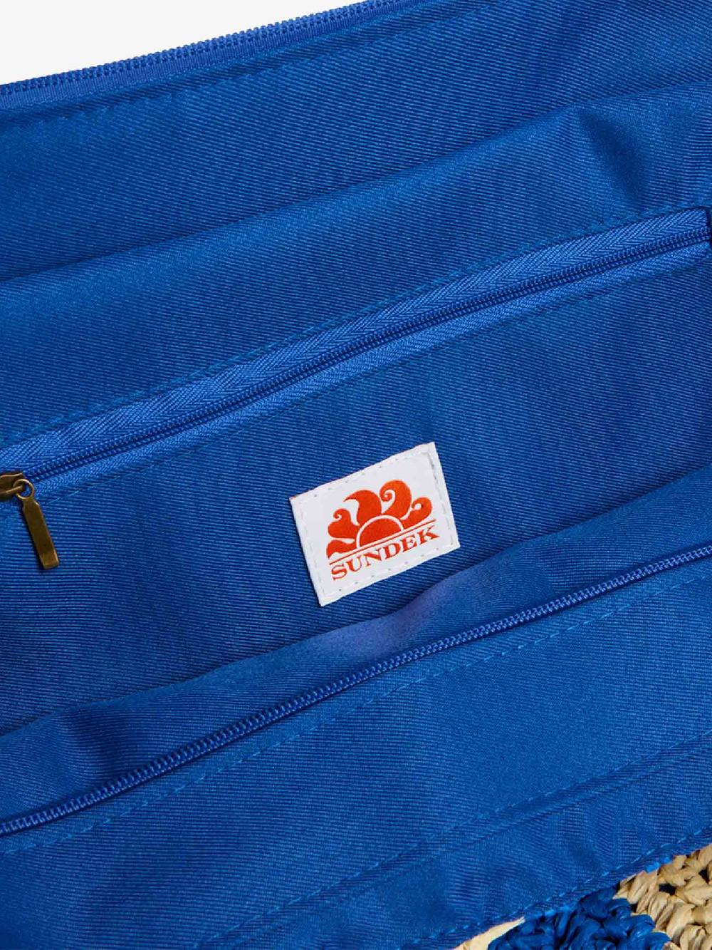 SUNDEK Borsa a mano VITA PAPER STRAW AW743ABPA100 donna blu Spedizione Gratuita